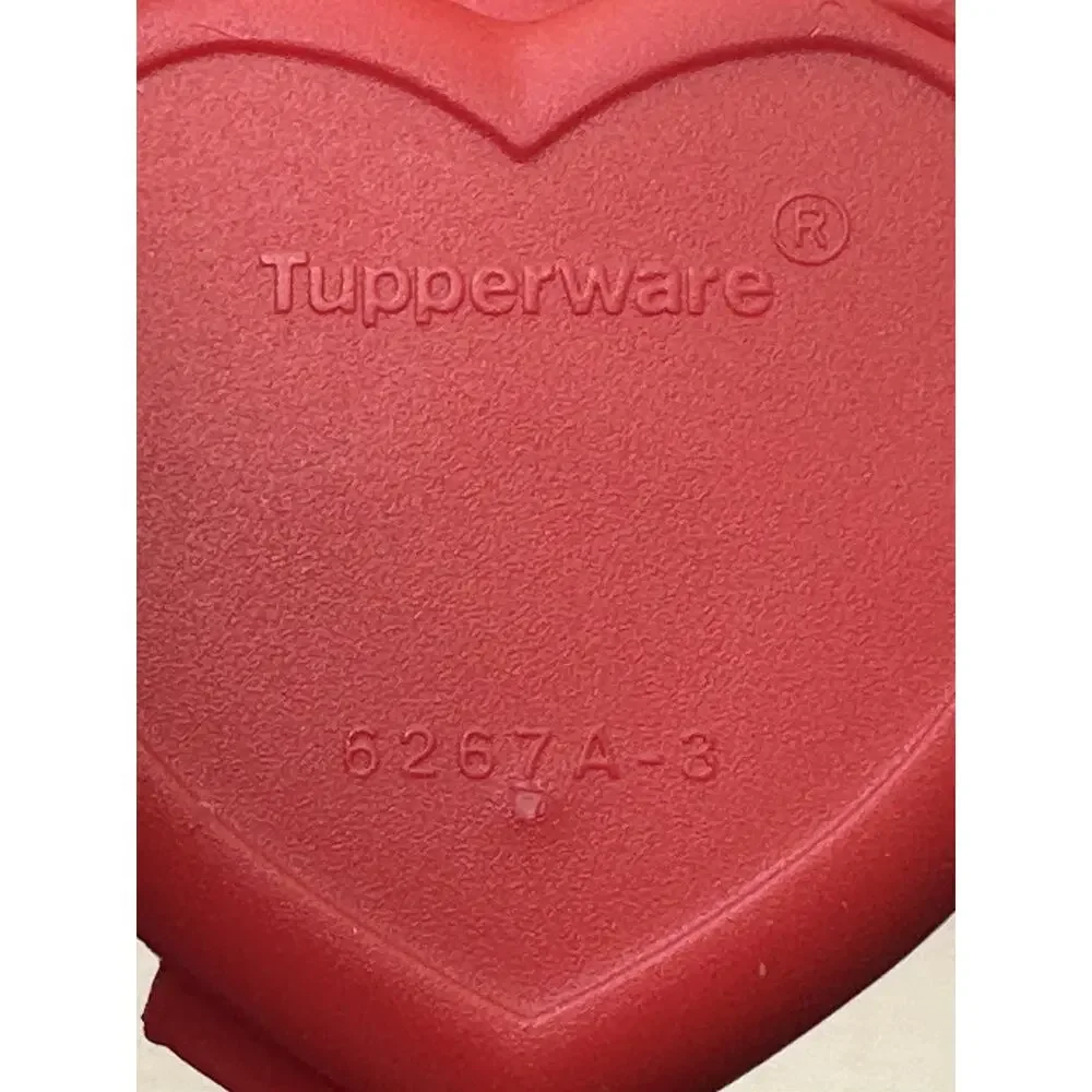Vintage Tupperware Mini Container Keychains Orange Bowl Red Heart 1970- 1989